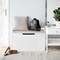 Spacious White Storage Bench with Padded Seat and Rounded Corners Perfect for Kids Room Storage